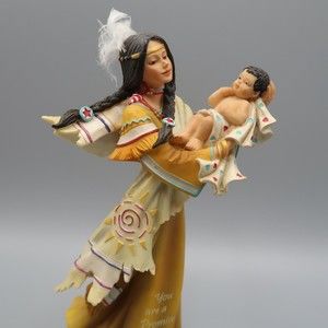 Hamilton A Love Eternal Collection Native American Mother & Child Resin Figure 1